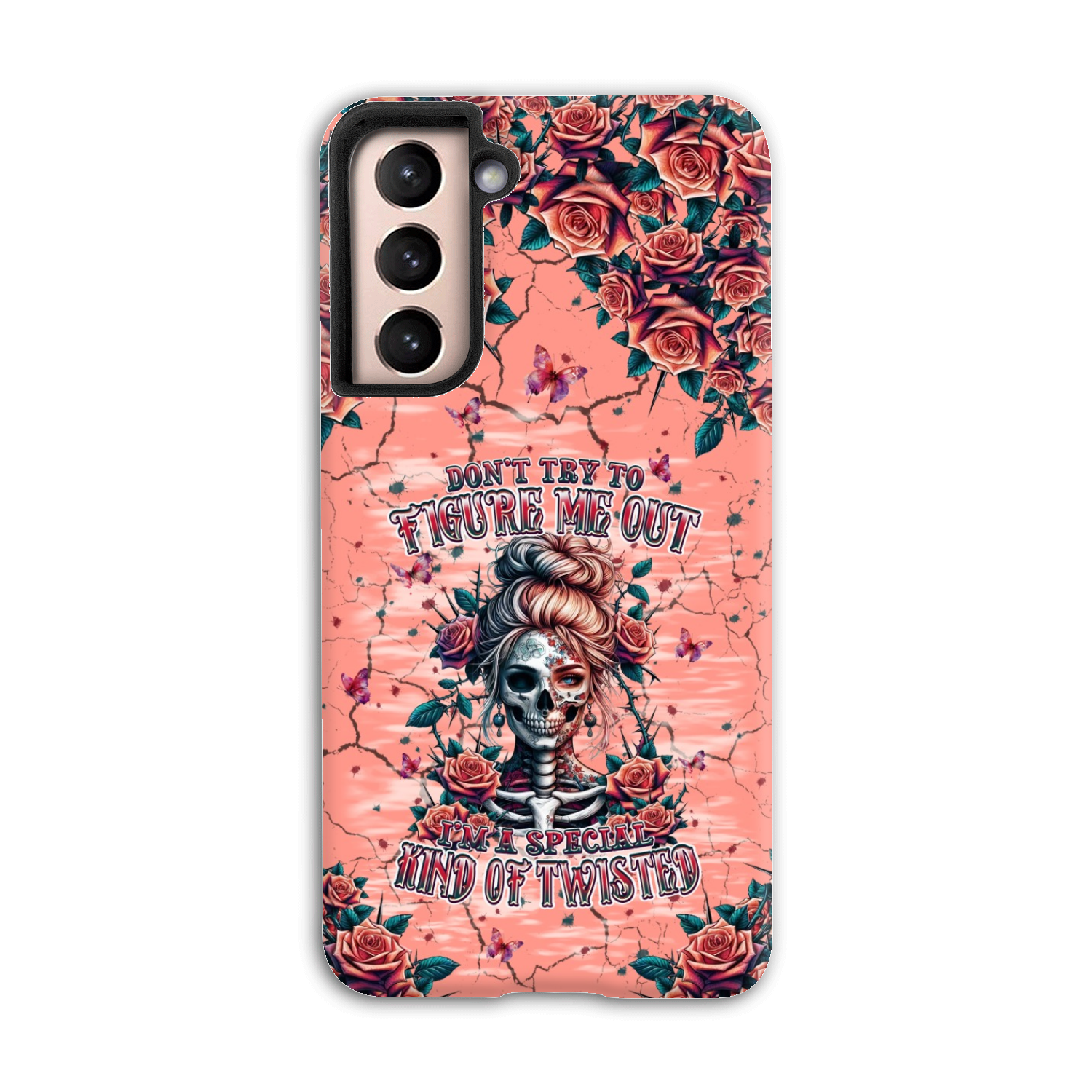 DON'T TRY TO FIGURE ME OUT SKULL LADY PHONE CASE - TLPQ2708241