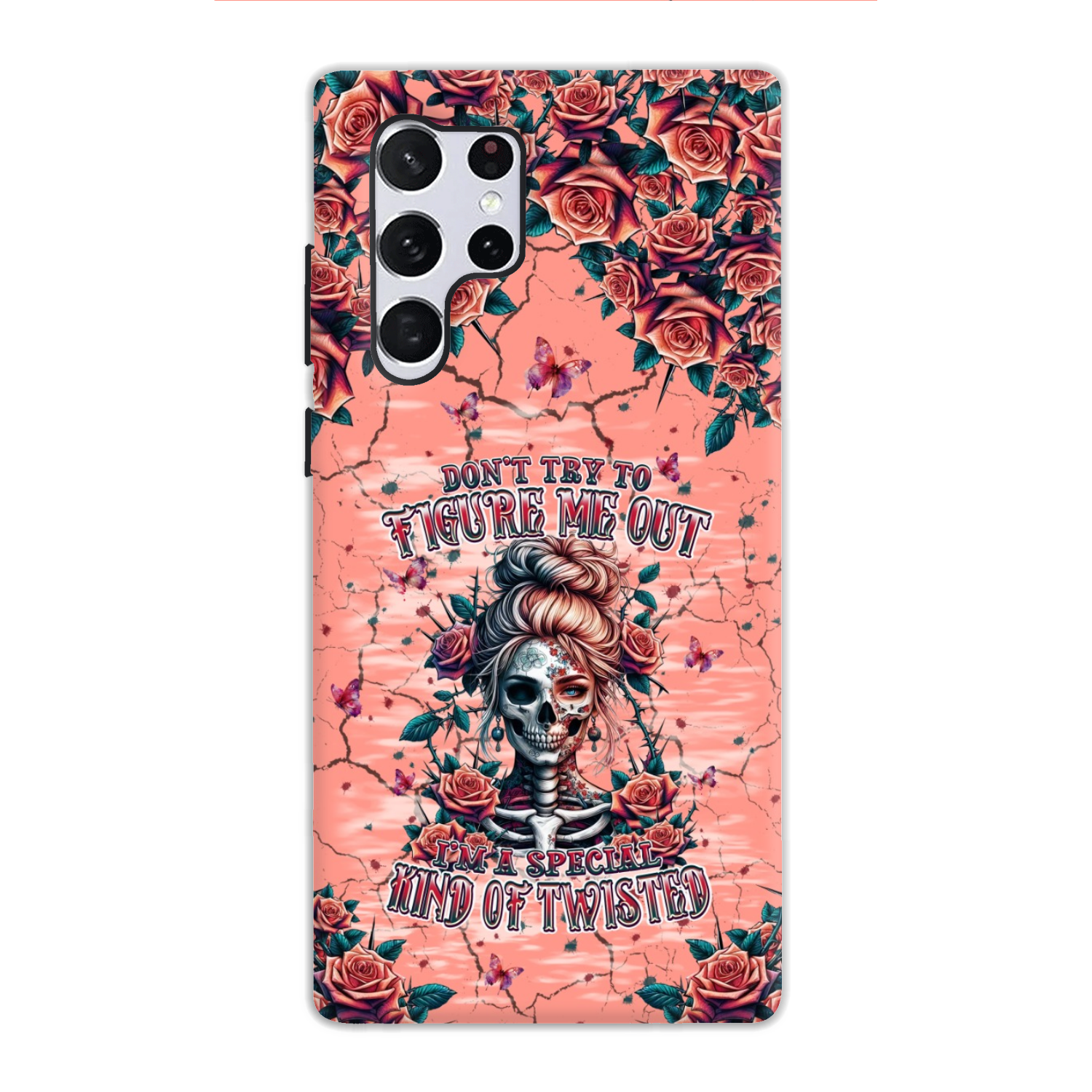 DON'T TRY TO FIGURE ME OUT SKULL LADY PHONE CASE - TLPQ2708241