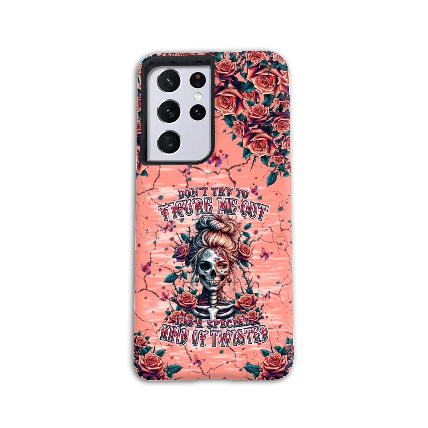 DON'T TRY TO FIGURE ME OUT SKULL LADY PHONE CASE - TLPQ2708241