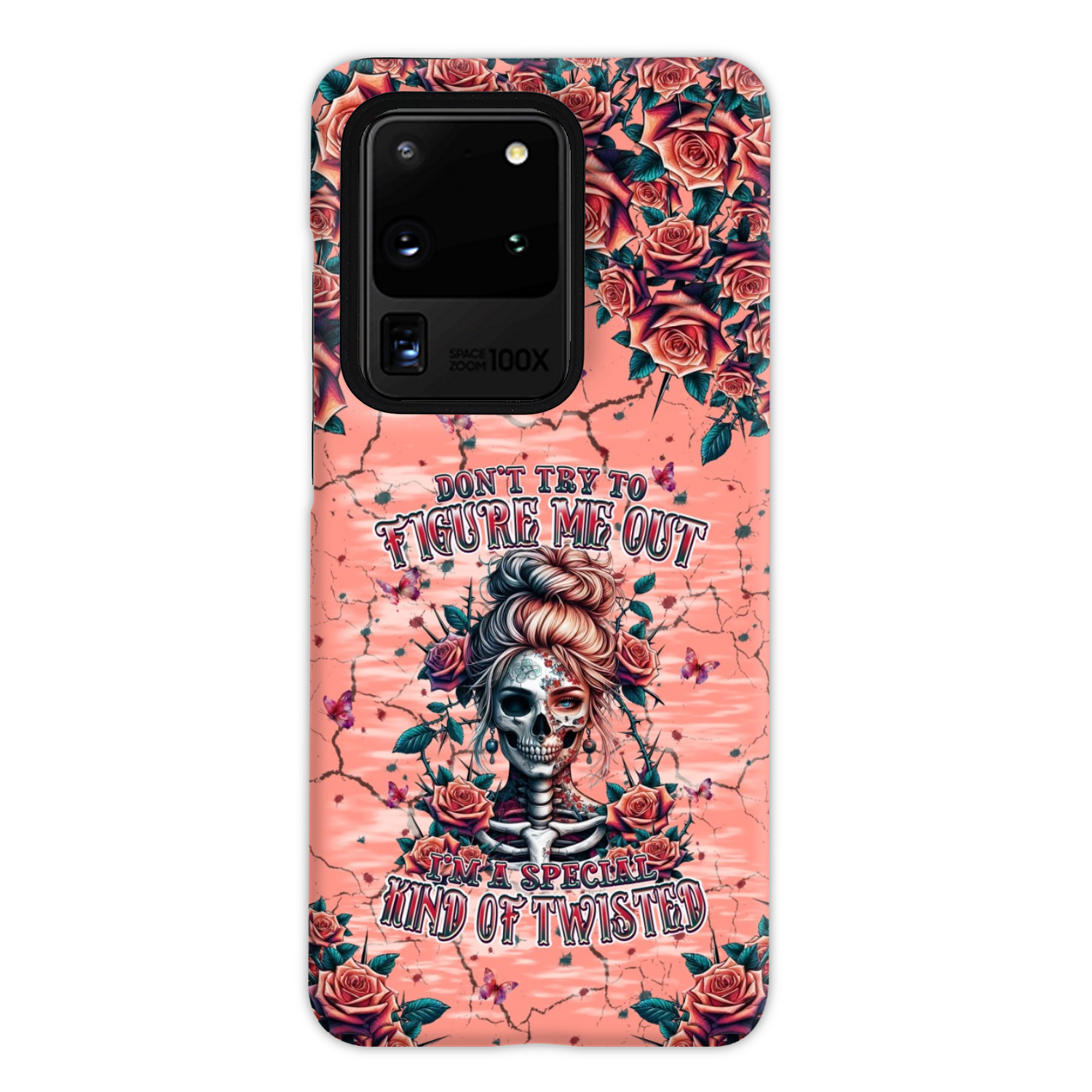 DON'T TRY TO FIGURE ME OUT SKULL LADY PHONE CASE - TLPQ2708241