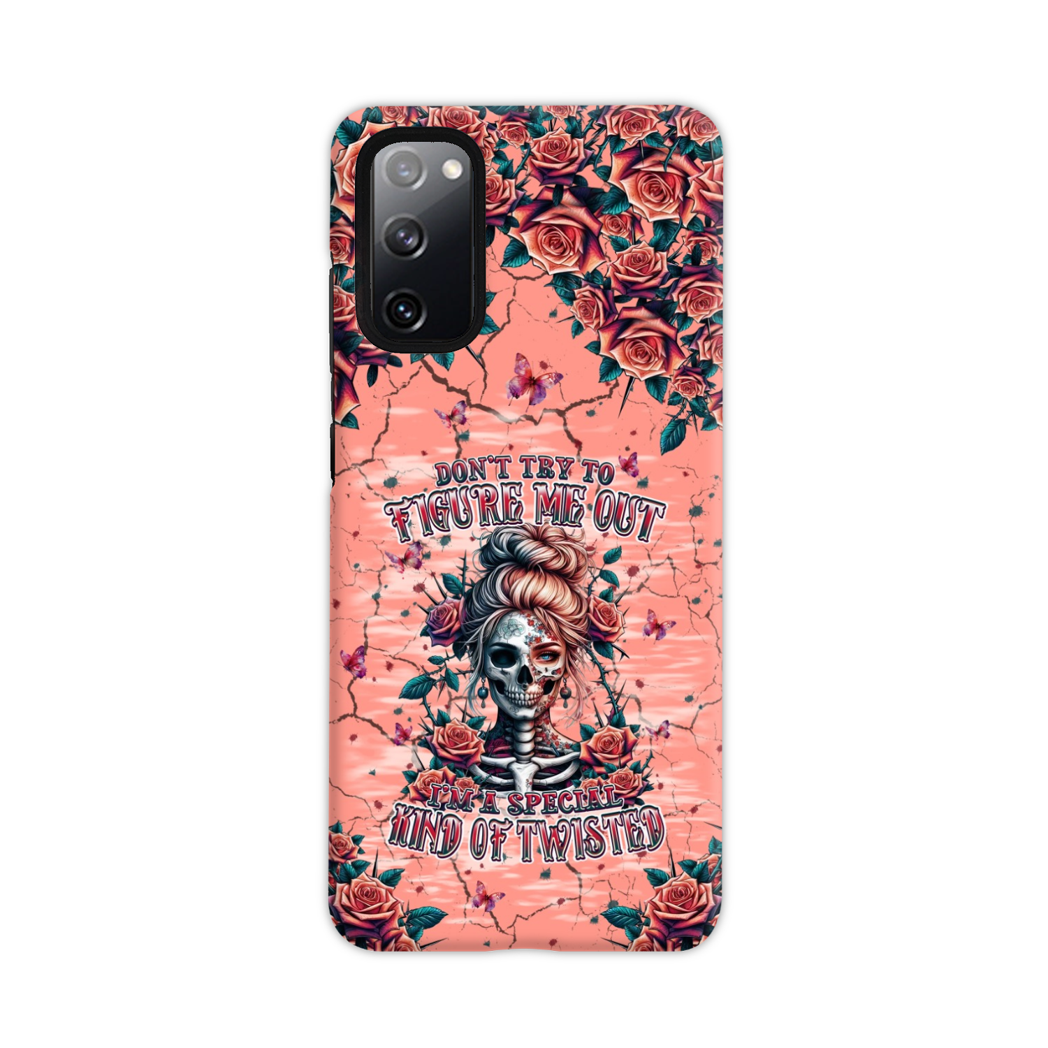 DON'T TRY TO FIGURE ME OUT SKULL LADY PHONE CASE - TLPQ2708241