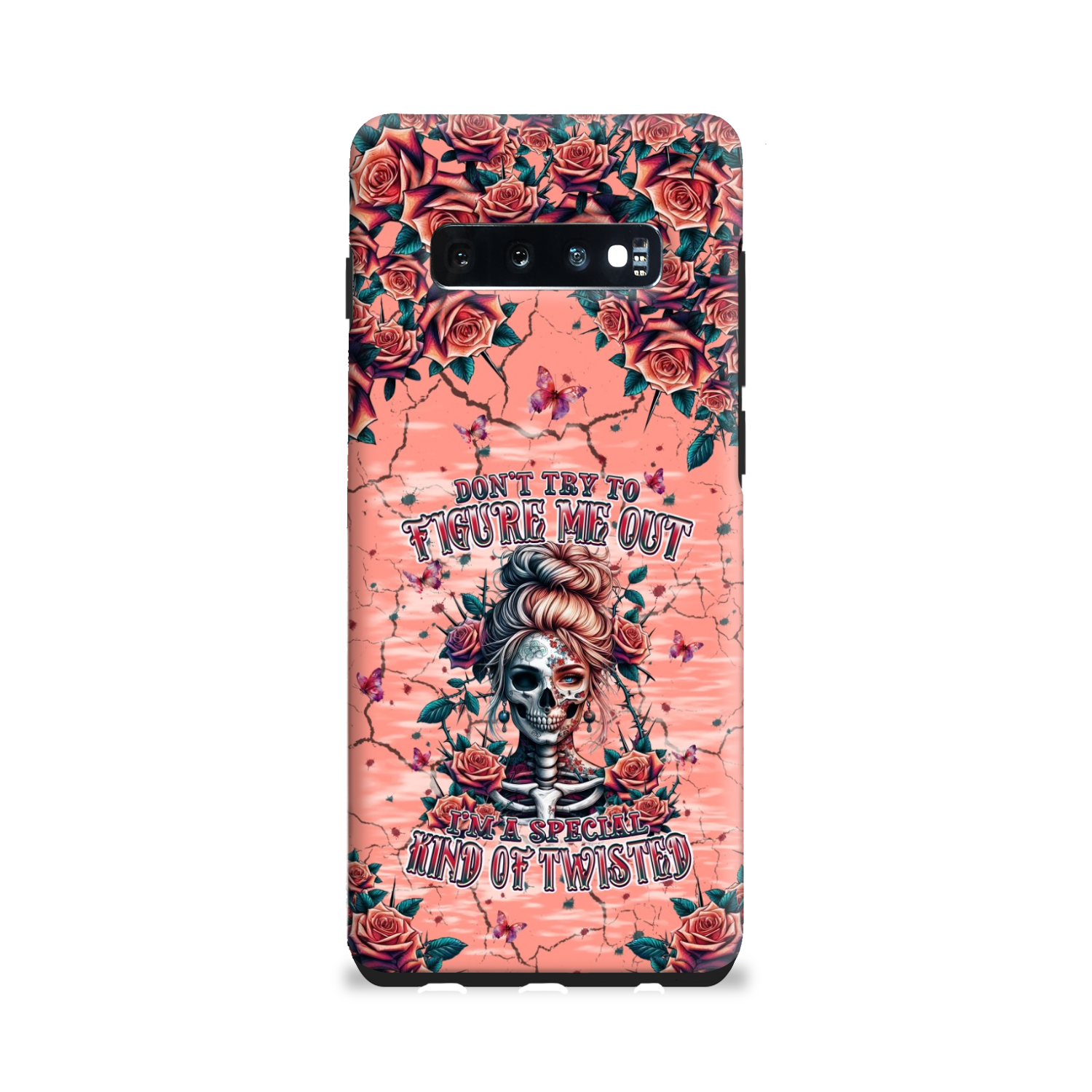 DON'T TRY TO FIGURE ME OUT SKULL LADY PHONE CASE - TLPQ2708241