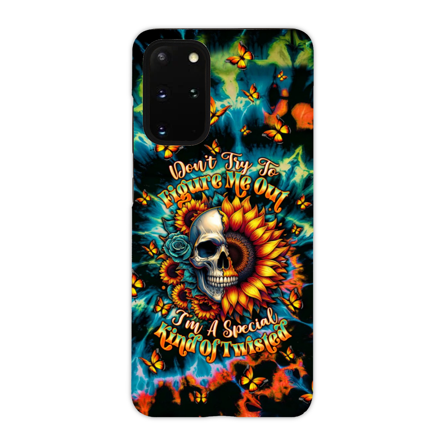 DON'T TRY TO FIGURE ME OUT SKULL SUNFLOWER PHONE CASE  - TLTW0911244