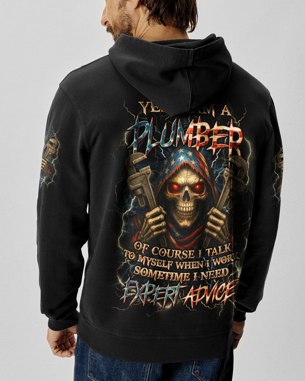 YES I AM A PLUMBER SKULL ALL OVER PRINT - YHLN2407253