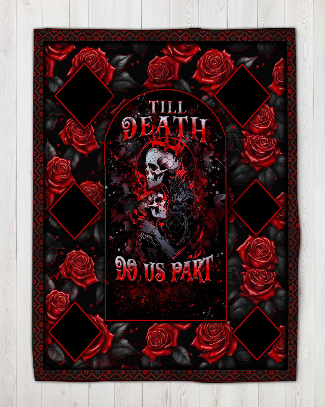 PERSONALIZED TILL DEATH DO US PART COUPLE FLEECE BLANKET - YHHN0701253