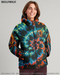 DON'T TRY TO FIGURE ME OUT SKULL SUNFLOWER  PUFFER JACKET - TLTW0911241