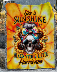 SHE IS SUNSHINE SKULL TIE DYE WOVEN AND FLEECE BLANKET - TLTW0711233