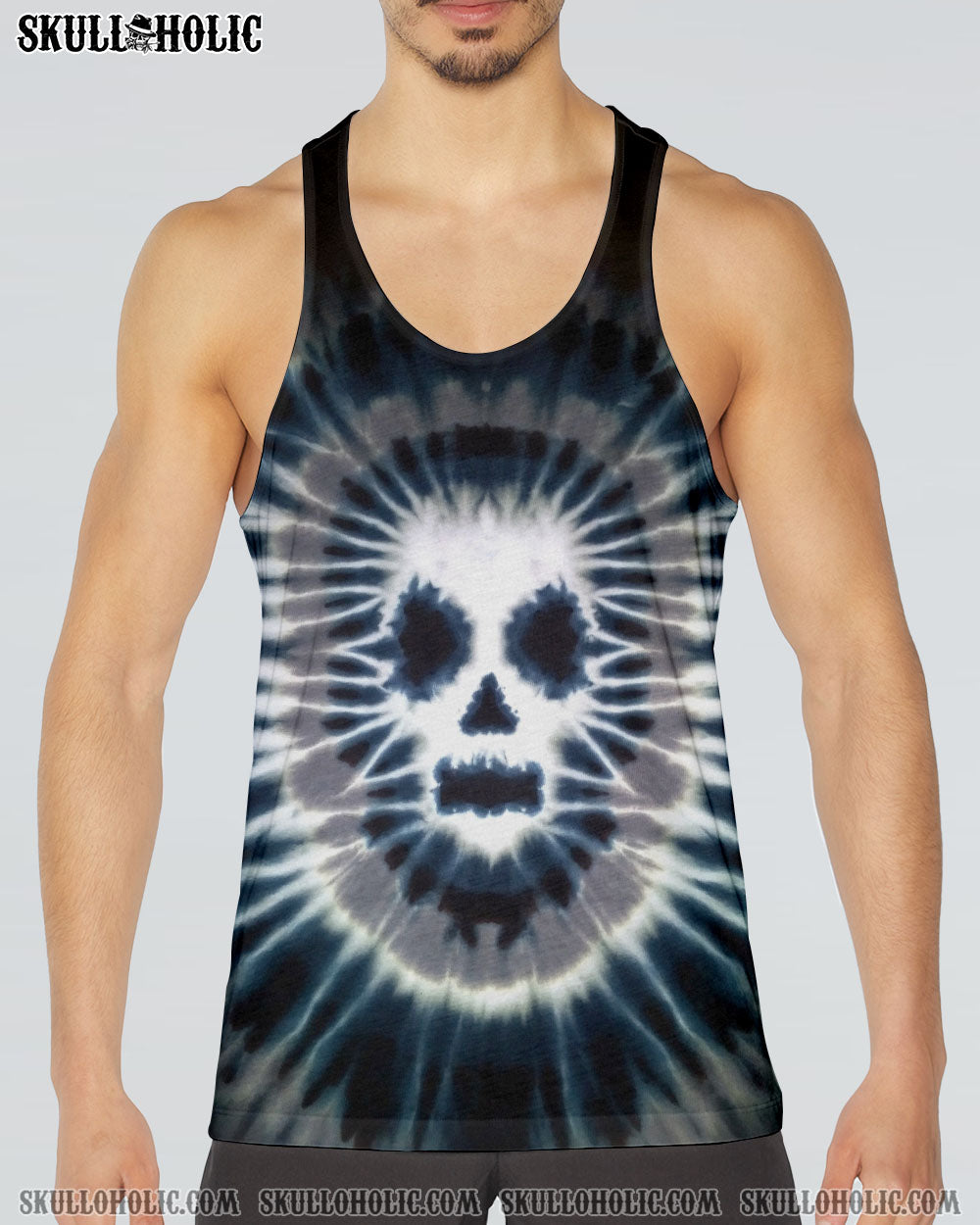 ZOMBIE SKULL TIE DYE HAND DYED ALL OVER PRINT - TLNO0408251