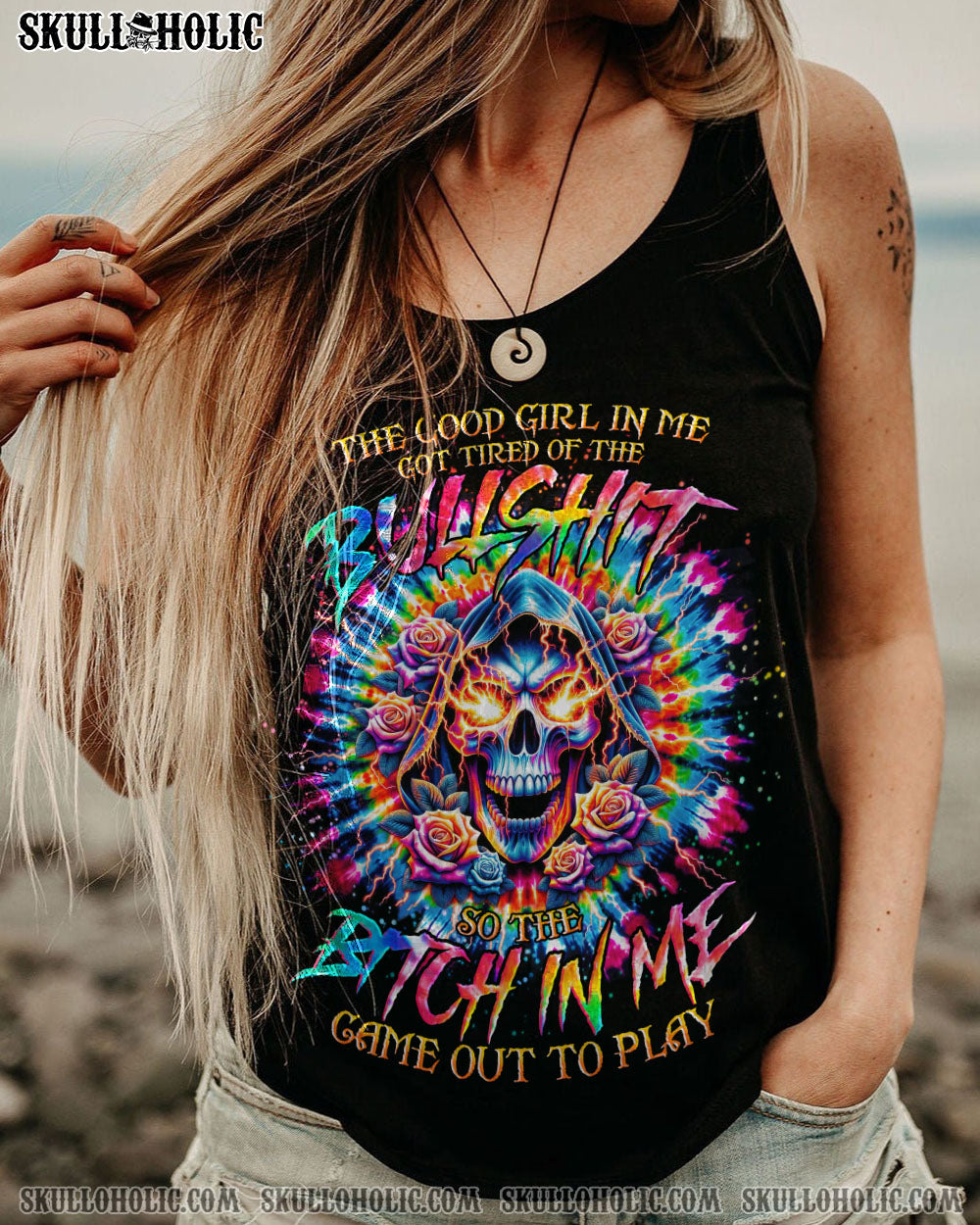 THE GOOD GIRL IN ME REAPER ROSE TIE DYE ALL OVER PRINT - TLNO0711232