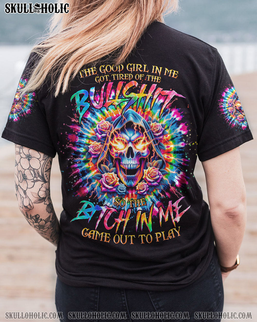 THE GOOD GIRL IN ME REAPER ROSE TIE DYE ALL OVER PRINT - TLNO0711232