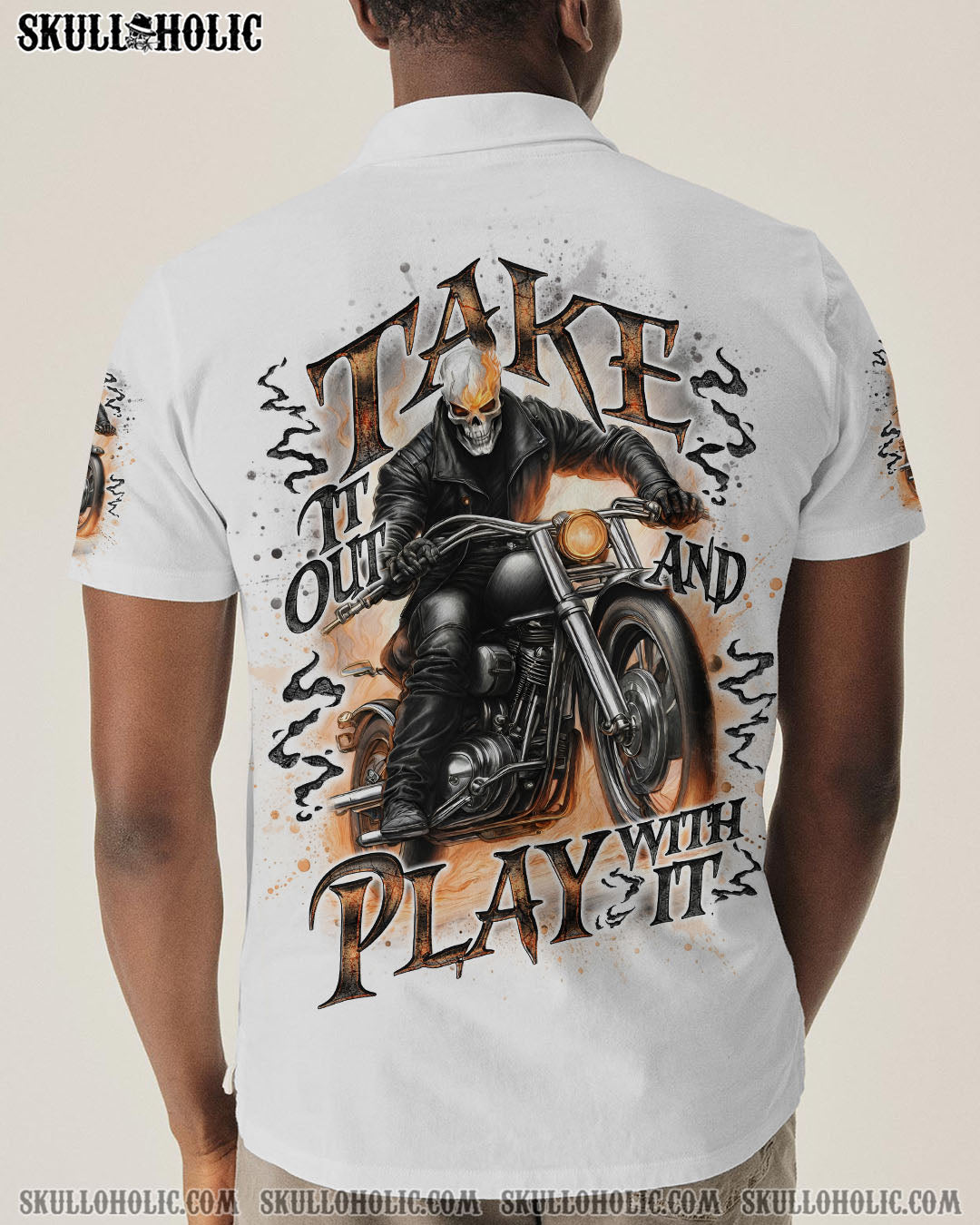 TAKE IT OUT AND PLAY WITH IT BIKER SKULL ALL OVER PRINT - TLNO0908253