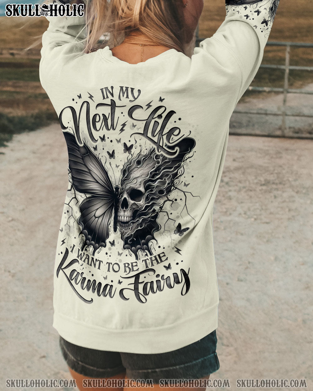 KARMA FAIRY SKULL BUTTERFLY ALL OVER PRINT - TLNO1607252