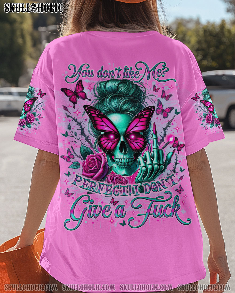 YOU DON'T LIKE ME MESSY BUN SKULL ALL OVER PRINT - TLNO1902251