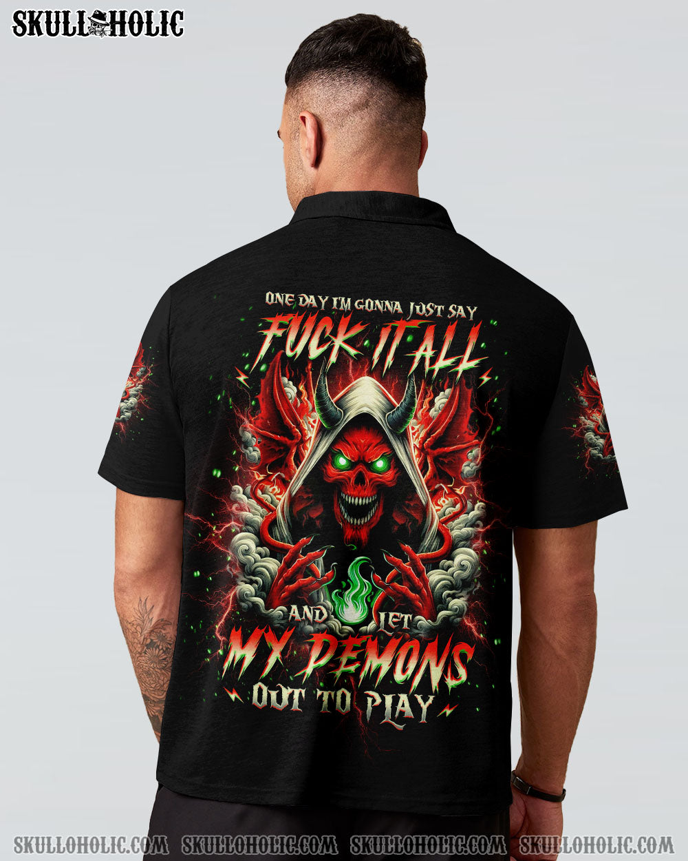 ONE DAY I'M GONNA JUST SAY DEMON SKULL ALL OVER PRINT - TLNO2510242