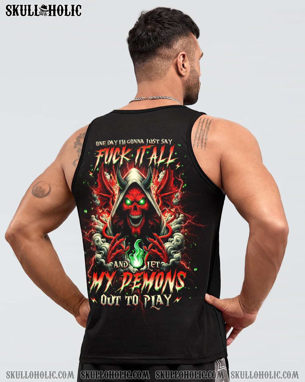 ONE DAY I'M GONNA JUST SAY DEMON SKULL ALL OVER PRINT - TLNO2510242