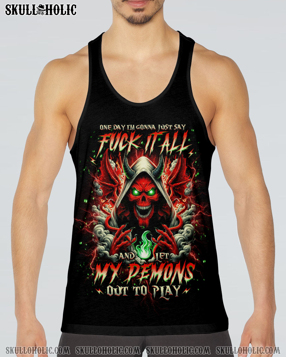 ONE DAY I'M GONNA JUST SAY DEMON SKULL ALL OVER PRINT - TLNO2510242