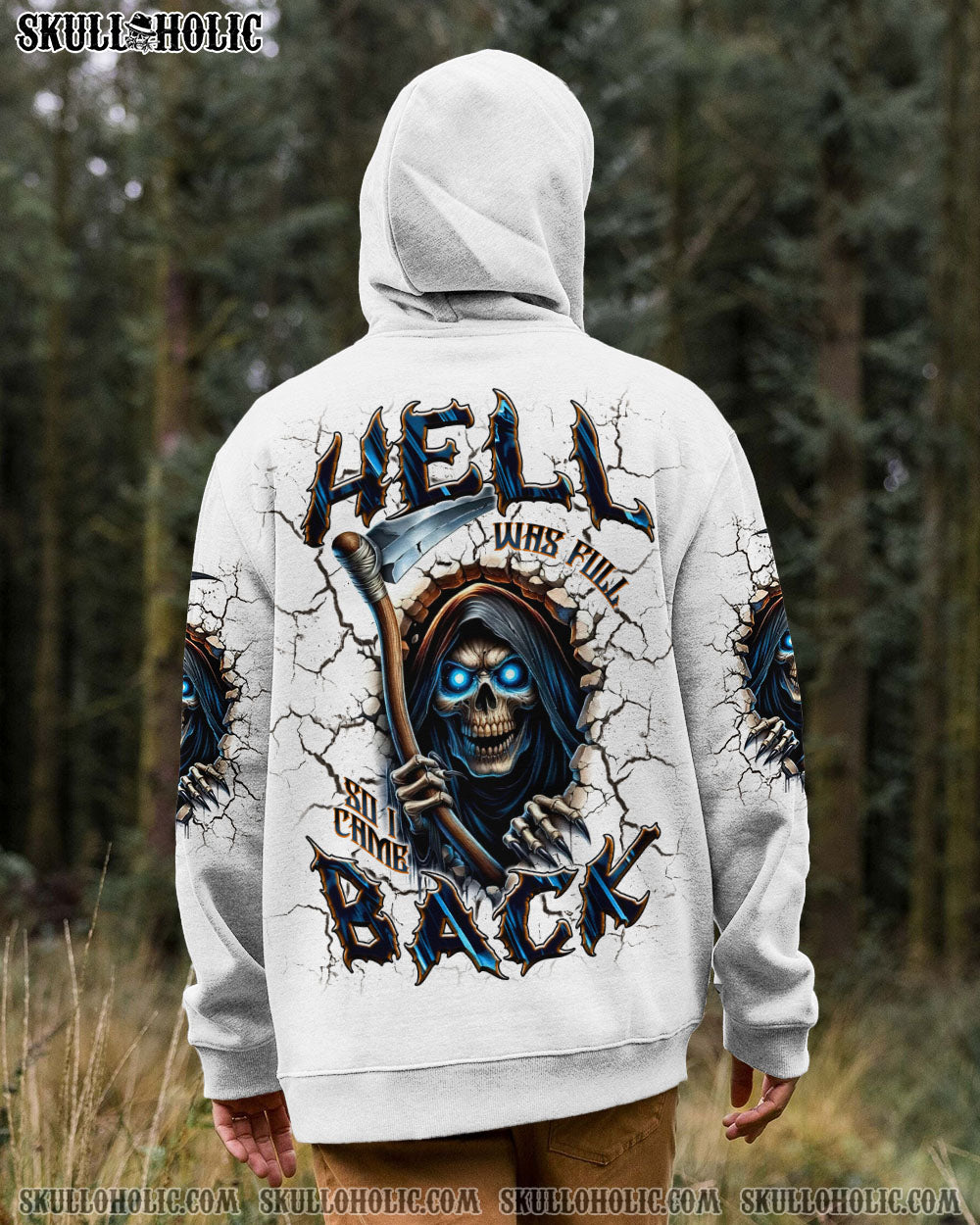 HELL WAS FULL SO I CAME BACK REAPER SKULL ALL OVER PRINT - TLNT1508254