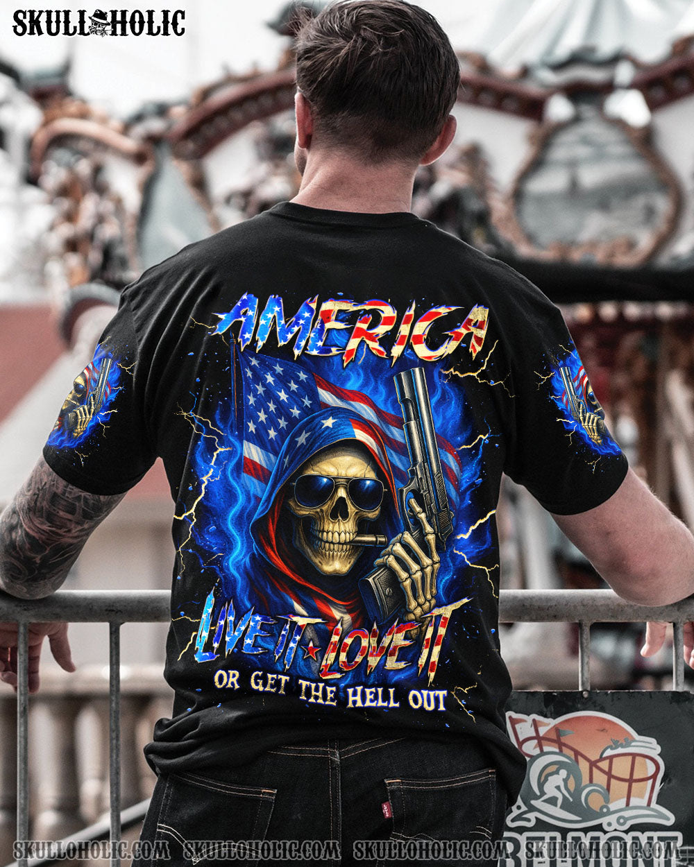 AMERICA LIVE IT LOVE IT OR GET THE HELL OUT ALL OVER PRINT - TLNT2905254