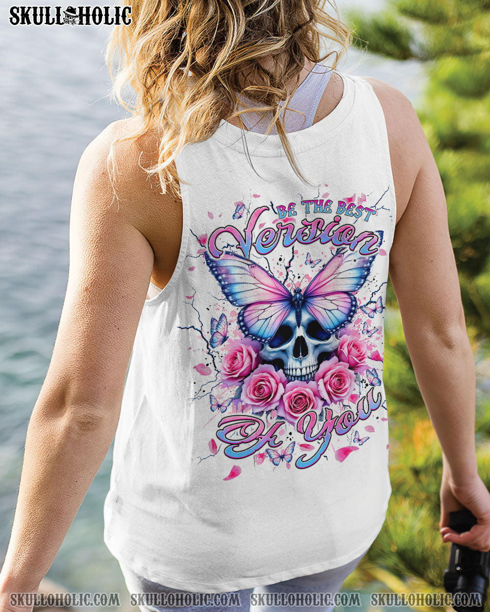 BE THE BEST VERSION OF YOU BUTTERFLY SKULL ALL OVER PRINT - TLNT3005254