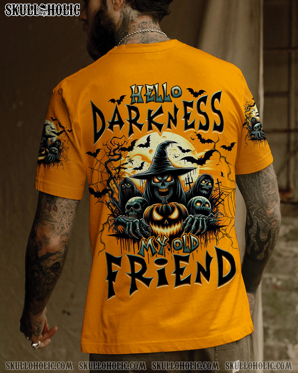 HELLO DARKNESS MY OLD FRIEND SKULL HALLOWEEN ALL OVER PRINT  - TLNZ0908253