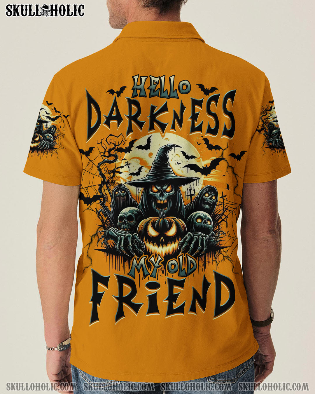 HELLO DARKNESS MY OLD FRIEND SKULL HALLOWEEN ALL OVER PRINT  - TLNZ0908253