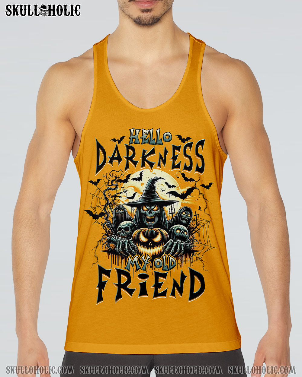 HELLO DARKNESS MY OLD FRIEND SKULL HALLOWEEN ALL OVER PRINT  - TLNZ0908253