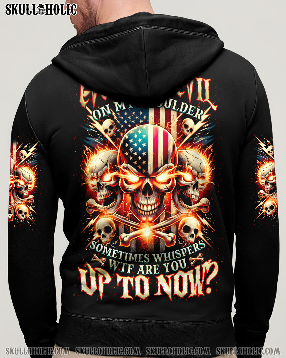 EVEN THE DEVIL ON MY SHOULDER SKULL ALL OVER PRINT   - TLNZ1404251