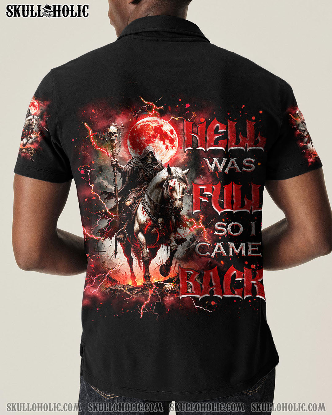 HELL WAS FULL SO I CAME BACK HORSE REAPER SKULL ALL OVER PRINT - TLNZ2708251