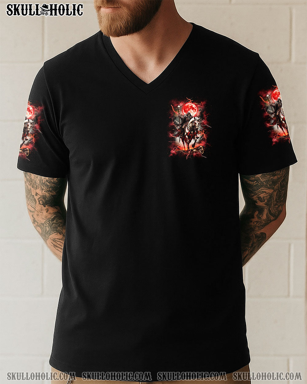HELL WAS FULL SO I CAME BACK HORSE REAPER SKULL ALL OVER PRINT - TLNZ2708251