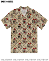 SKULL BONES RED ROSE HAWAIIAN SHIRT  - TLTR0104253