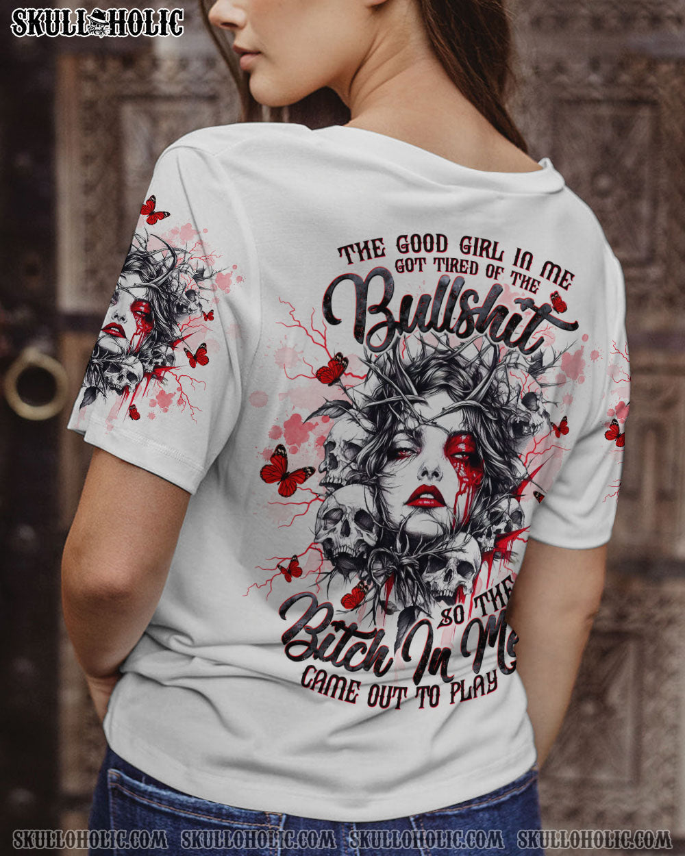 THE GOOD GIRL IN ME SKULL LADY ALL OVER PRINT  - TLTW1611241