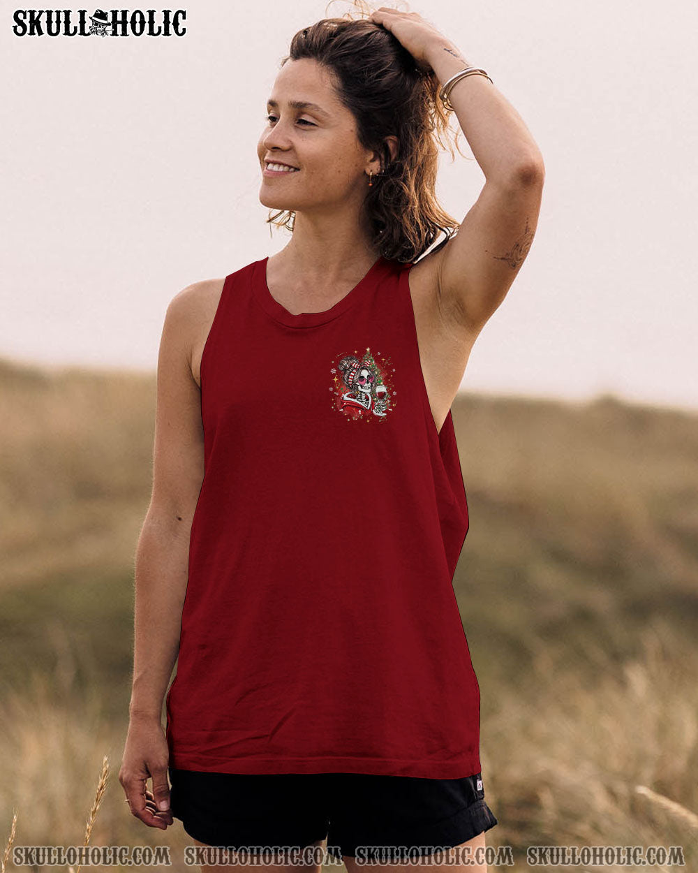 NAH I'M GOOD MESSY BUN SKULL CHRISTMAS ALL OVER PRINT - TYQY1111252