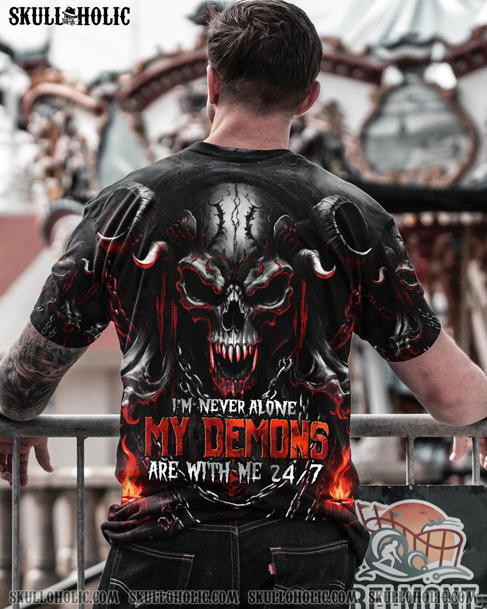 I'M NEVER ALONE SKULL DEMON ALL OVER PRINT - TYTD1204253