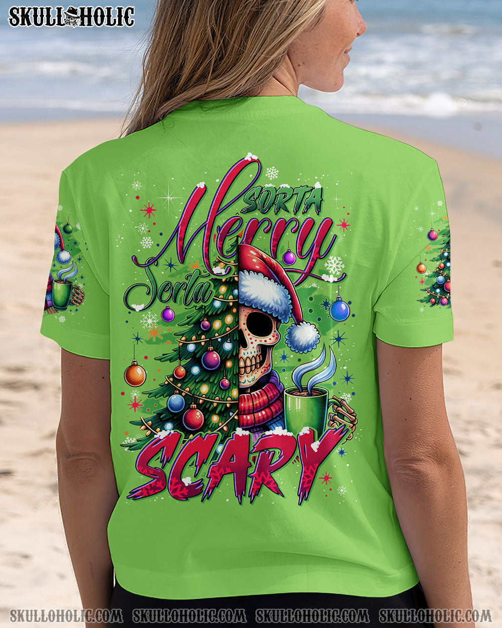 SORTA MERRY SORTA SCARY SKULL CHRISTMAS ALL OVER PRINT - TYTD3110244