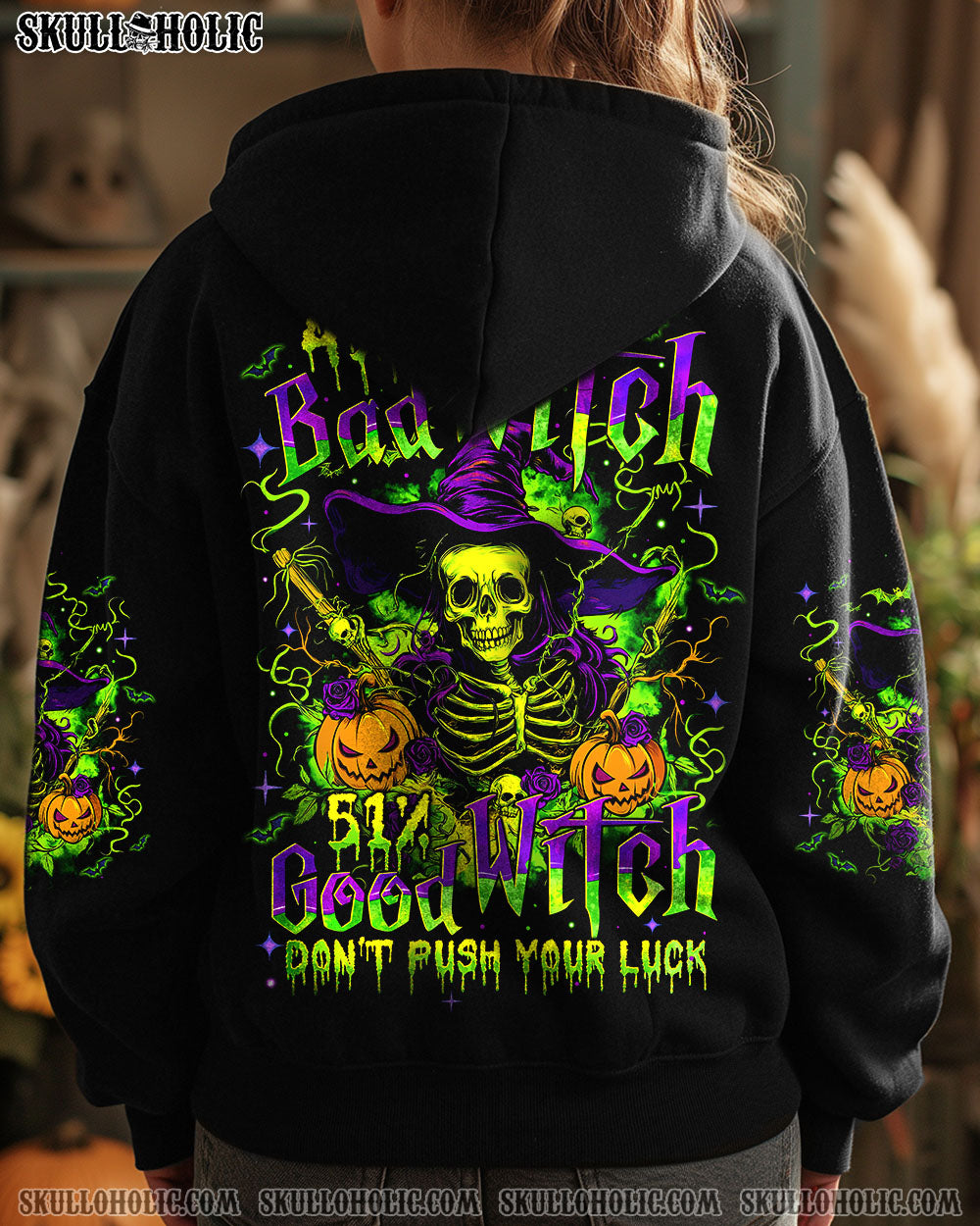 DON'T PUSH YOUR LUCK WITCH HALLOWEEN ALL OVER PRINT - TYTM2408242