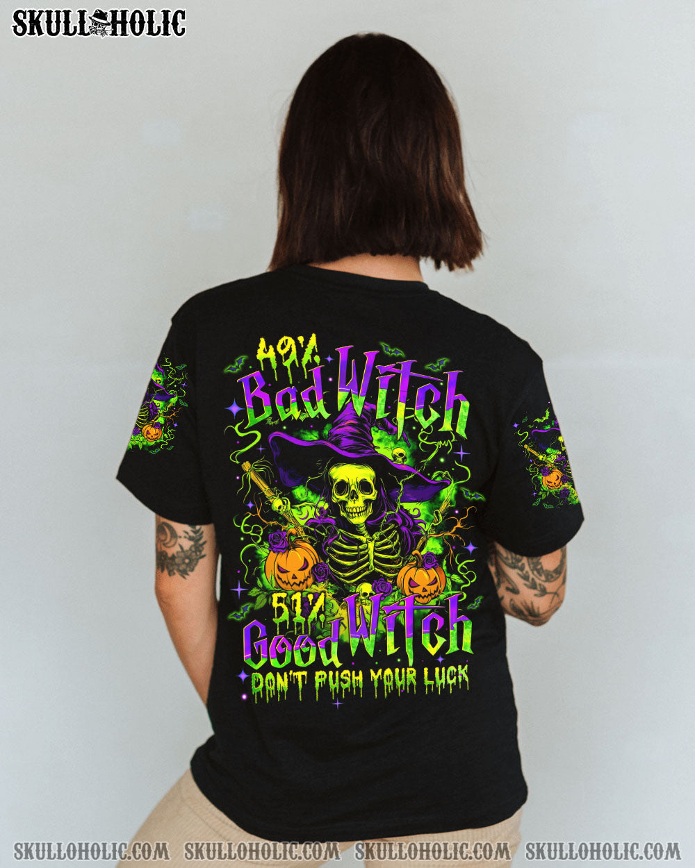 DON'T PUSH YOUR LUCK WITCH HALLOWEEN ALL OVER PRINT - TYTM2408242