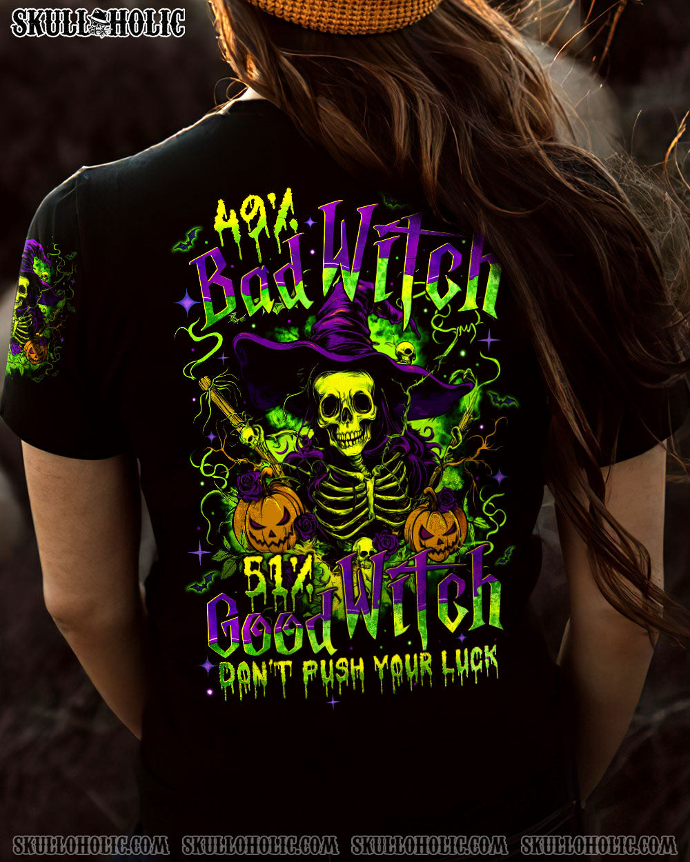 DON'T PUSH YOUR LUCK WITCH HALLOWEEN ALL OVER PRINT - TYTM2408242