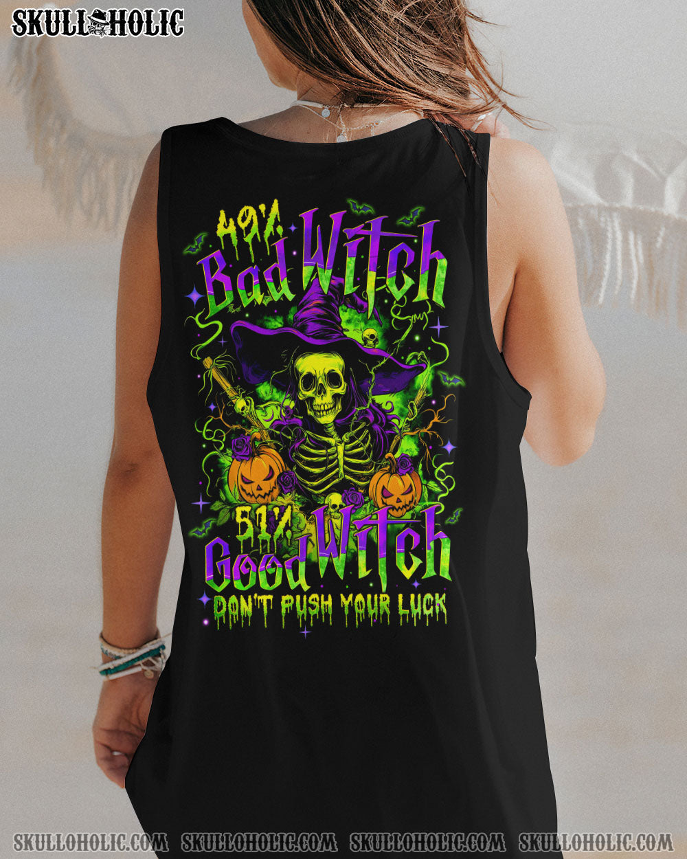 DON'T PUSH YOUR LUCK WITCH HALLOWEEN ALL OVER PRINT - TYTM2408242