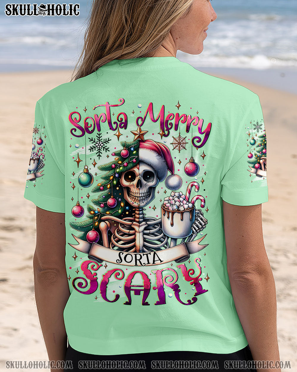 SORTA MERRY SORTA SCARY SKULL CHRISTMAS ALL OVER PRINT - TYTM2810244