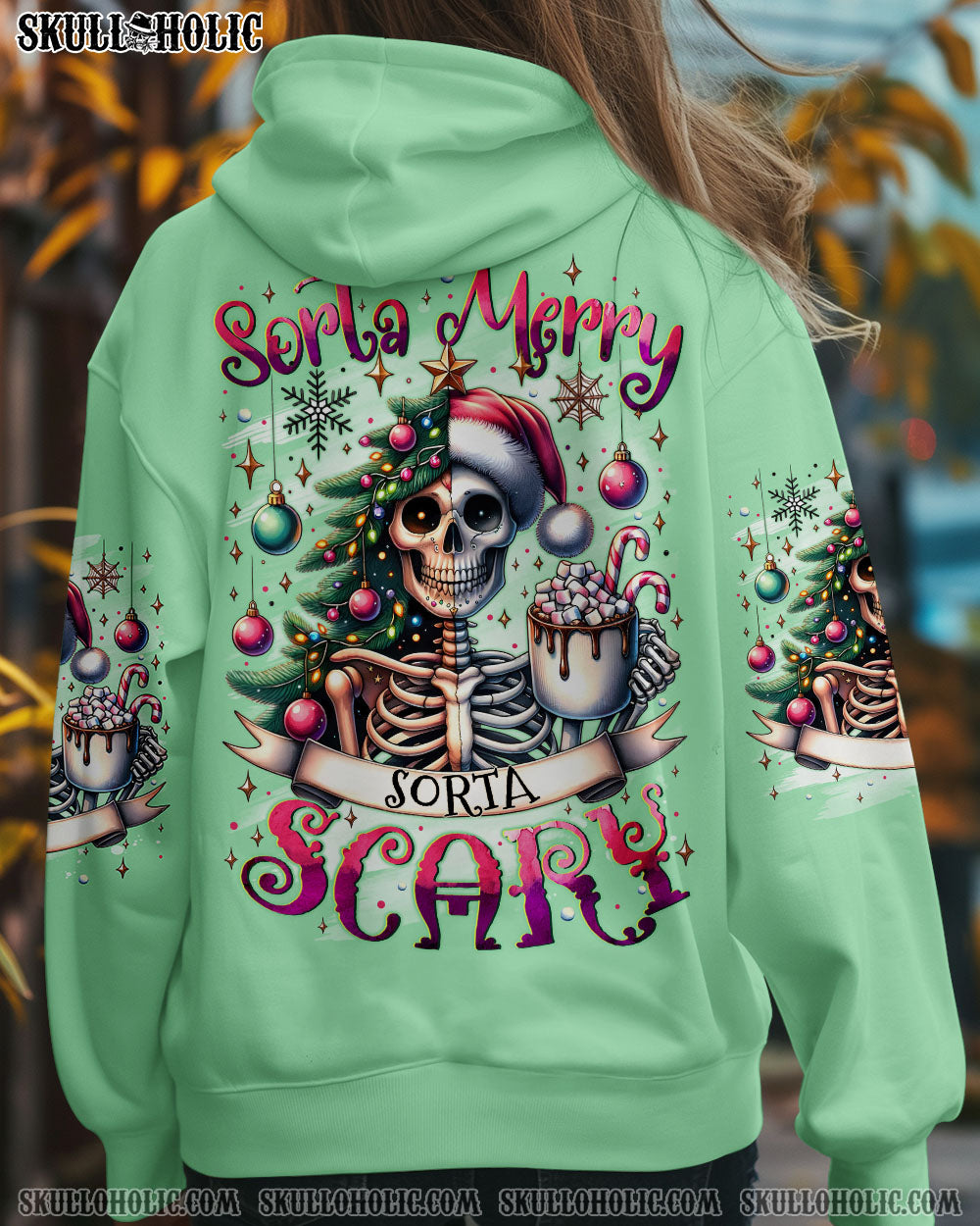 SORTA MERRY SORTA SCARY SKULL CHRISTMAS ALL OVER PRINT - TYTM2810244