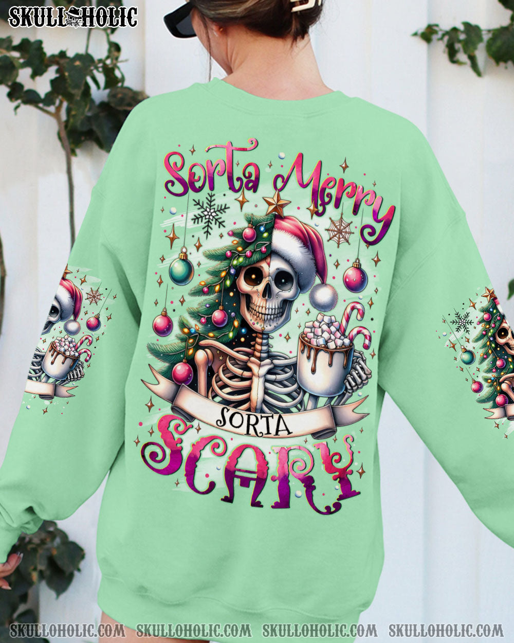 SORTA MERRY SORTA SCARY SKULL CHRISTMAS ALL OVER PRINT - TYTM2810244