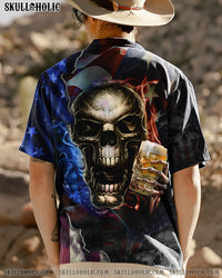 GRIM REAPER DRINK BEER FLAG HAWAIIAN SHIRT - YHDU1606234