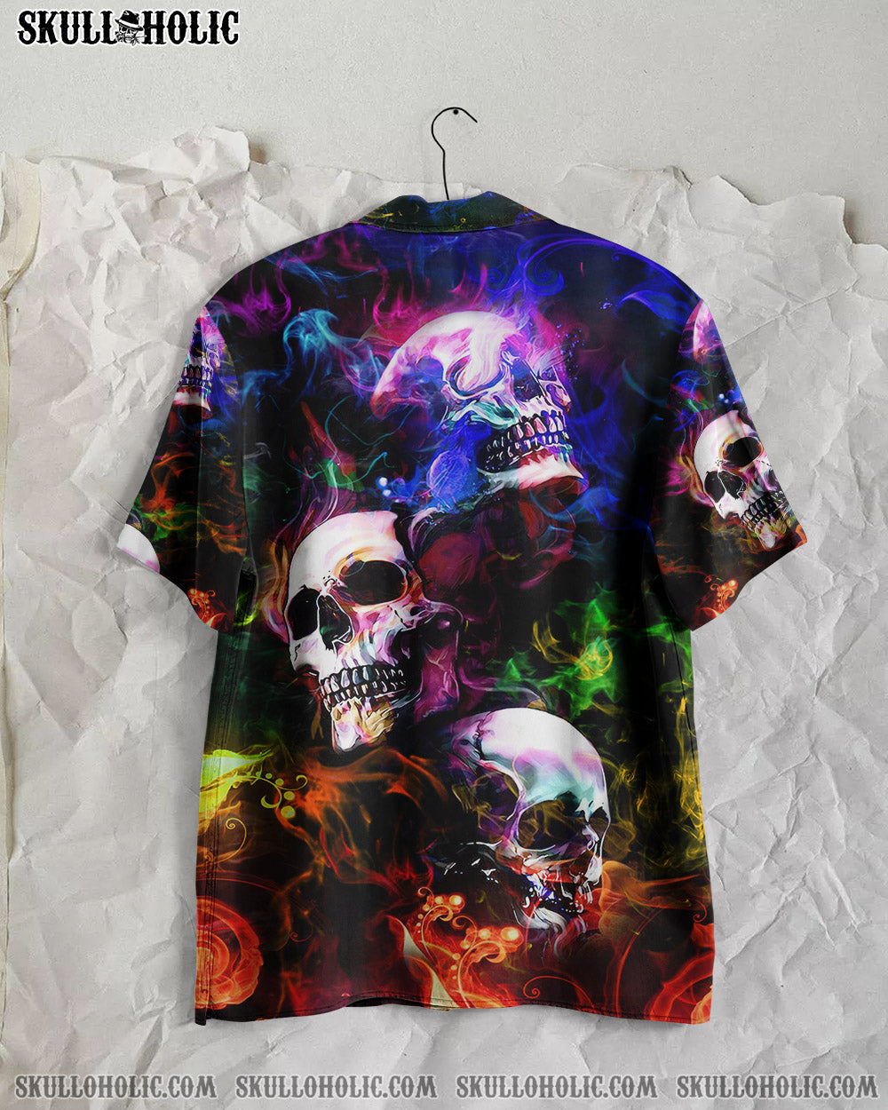 THREE SMOKE SKULL HAWAIIAN SHIRT - YHHG3105234