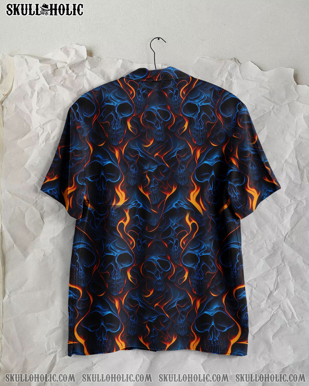 THREE FLAMING SKULLS HAWAIIAN SHIRT - YHLN0706234