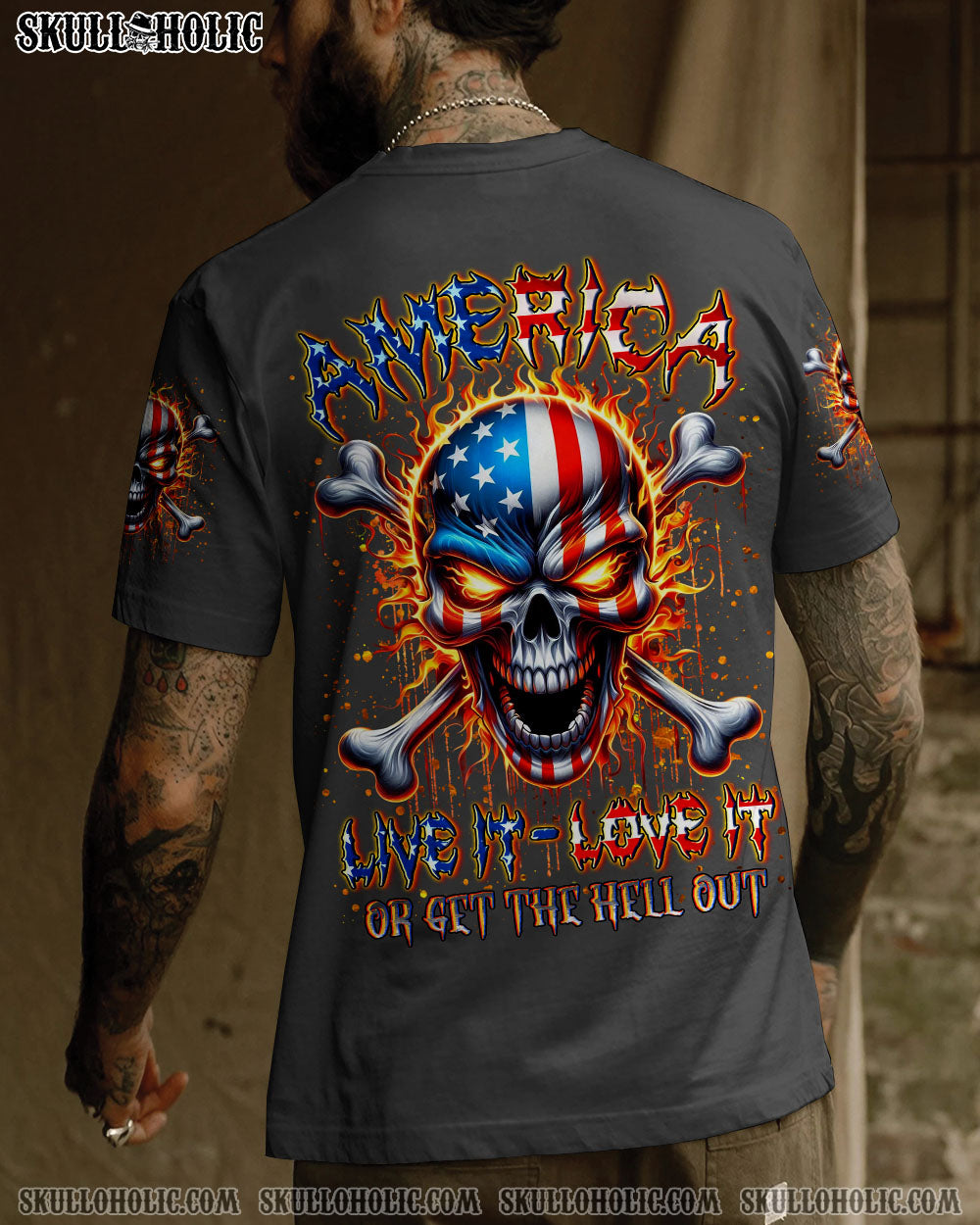 AMERICA LIVE IT LOVE IT OR GET THE HELL OUT ALL OVER PRINT - YHLN0910253