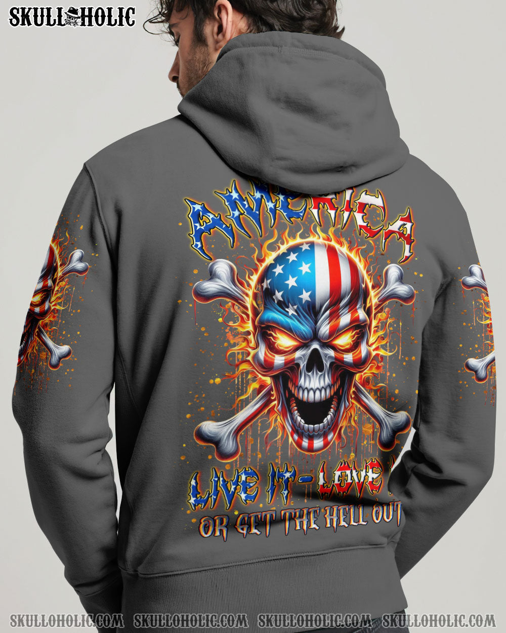 AMERICA LIVE IT LOVE IT OR GET THE HELL OUT ALL OVER PRINT - YHLN0910253