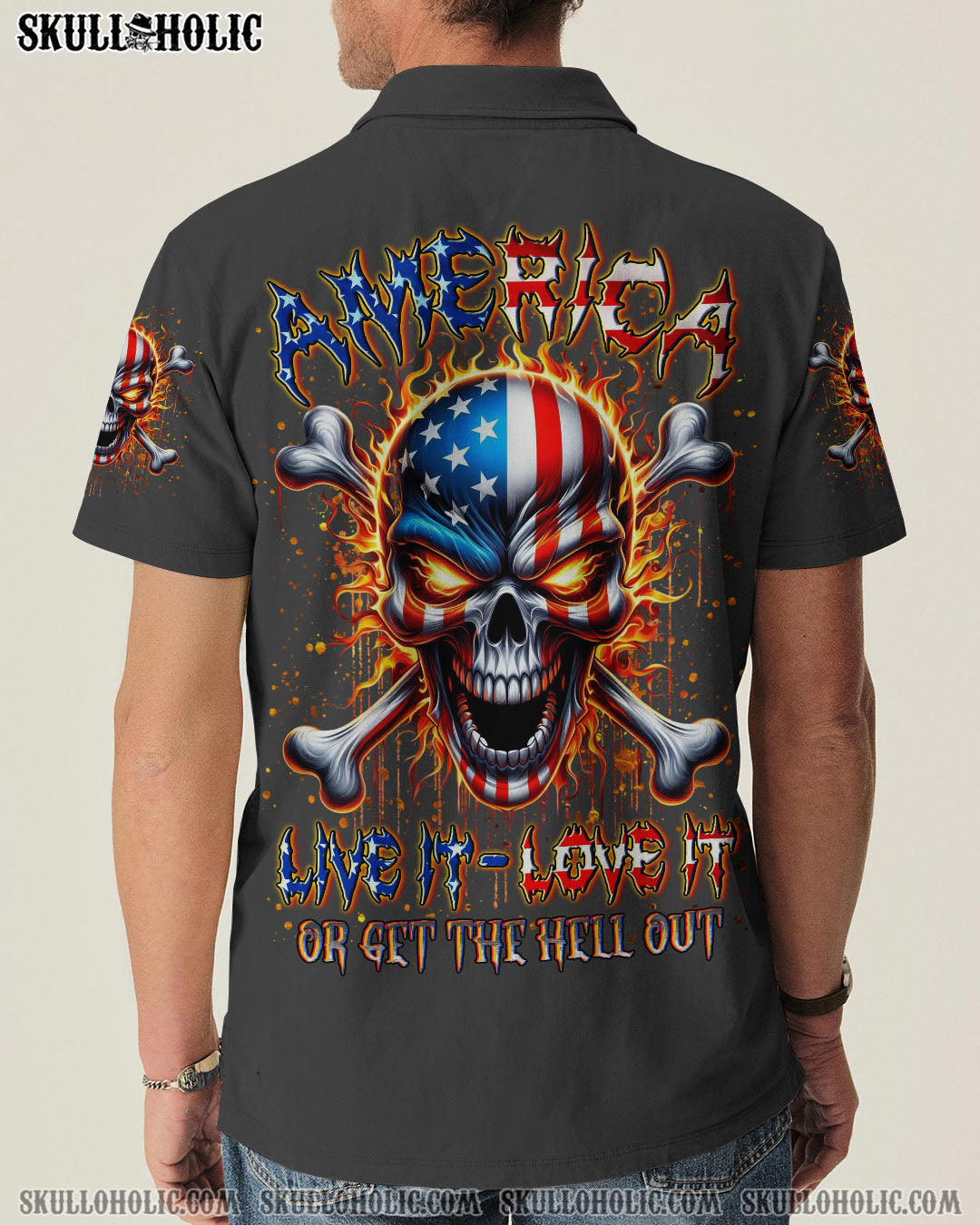 AMERICA LIVE IT LOVE IT OR GET THE HELL OUT ALL OVER PRINT - YHLN0910253