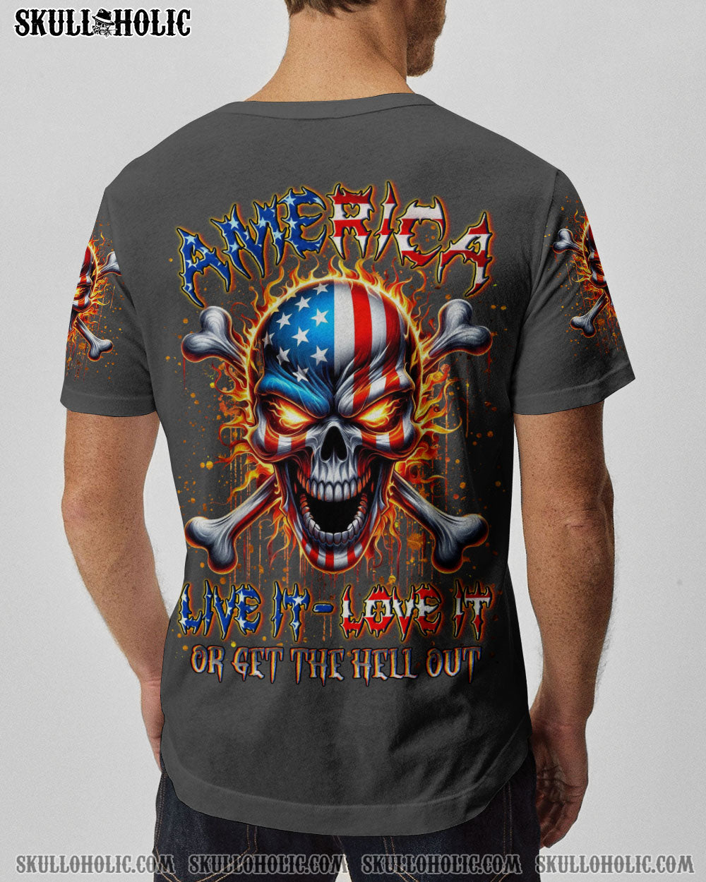 AMERICA LIVE IT LOVE IT OR GET THE HELL OUT ALL OVER PRINT - YHLN0910253