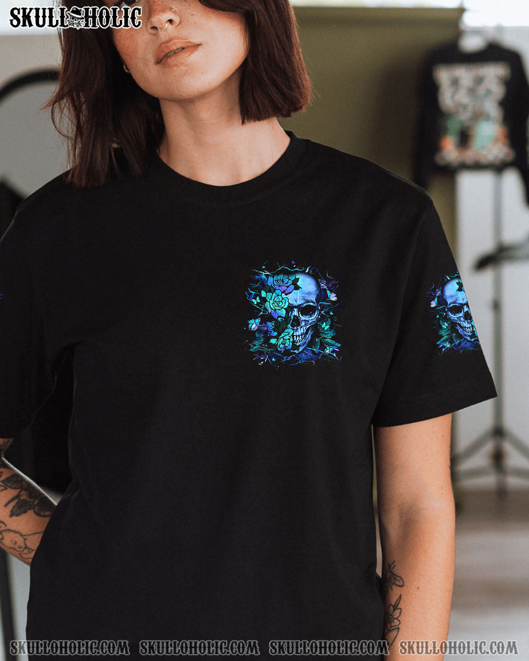 DON'T TRY TO FIGURE ME OUT SKULL ALL OVER PRINT - YHLT2304251