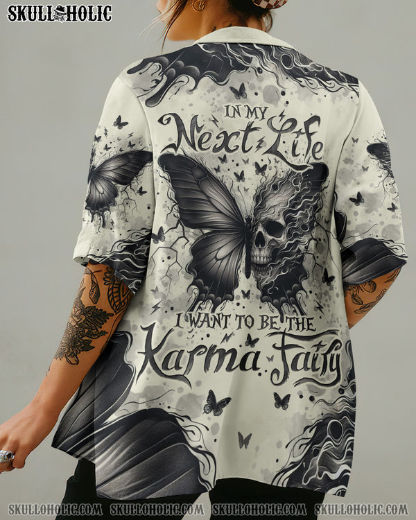 KARMA FAIRY SKULL BUTTERFLY HAWAIIAN SHIRT - TLNO2308245